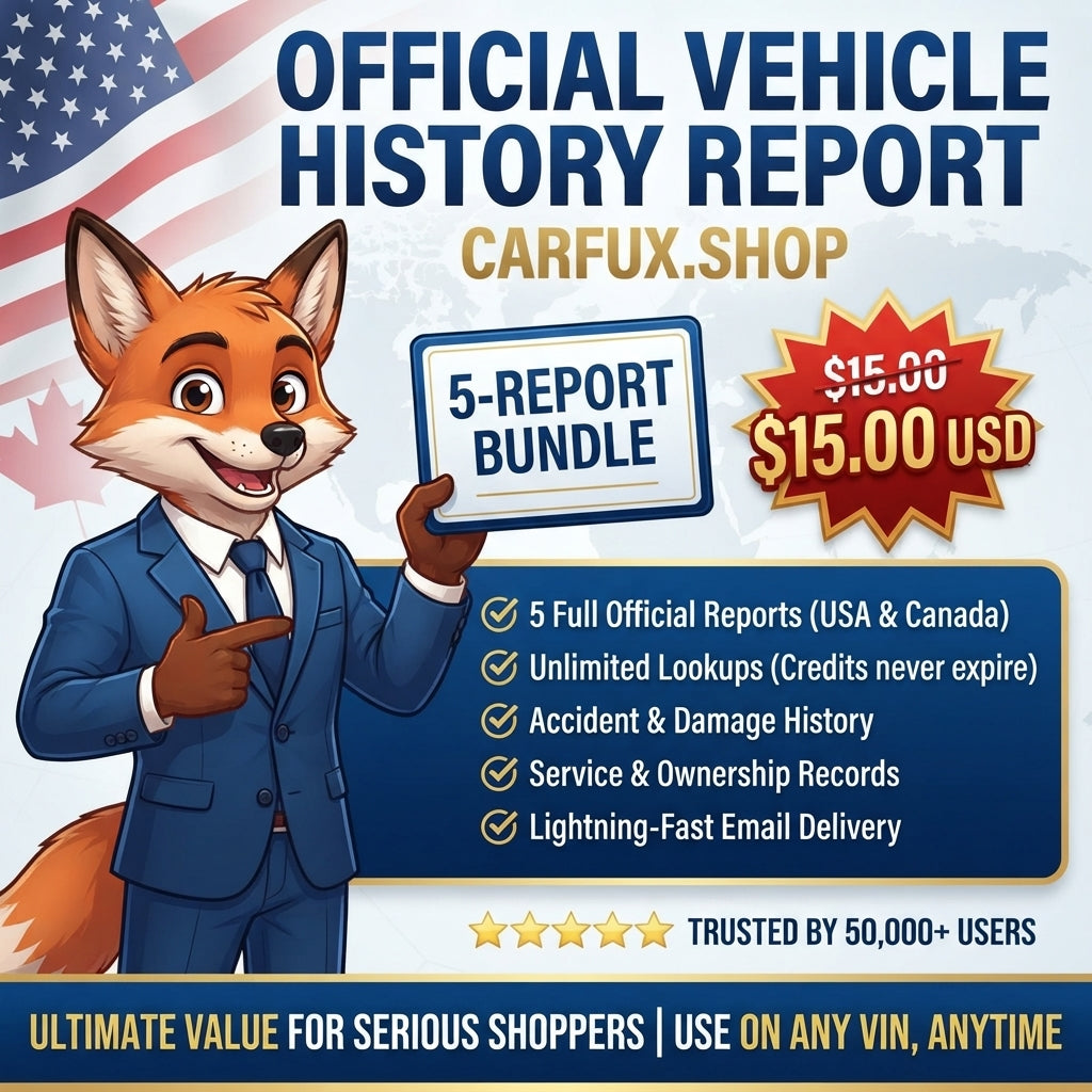 Official Vehicle History Report - 5-Report Bundle | Instant Email Delivery